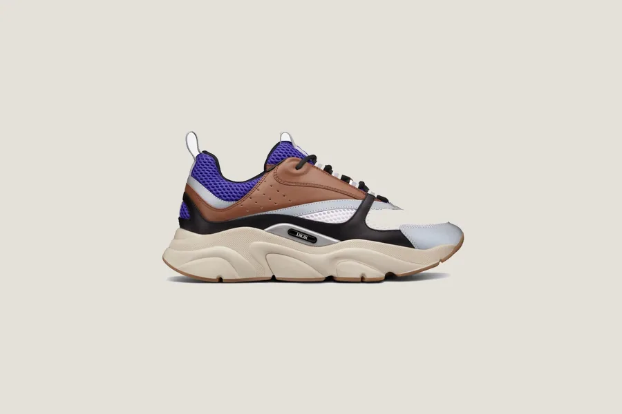 Sneaker B22 - Violet Blanc Marron Gris Noir