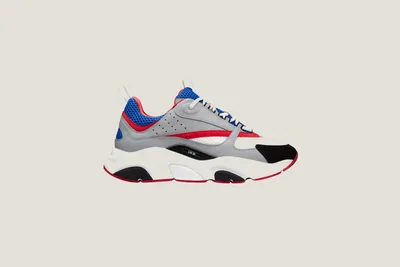 Sneaker B22 - Blanc Bleu Gris Rouge