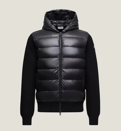 Cardigan zippé matelassé en laine