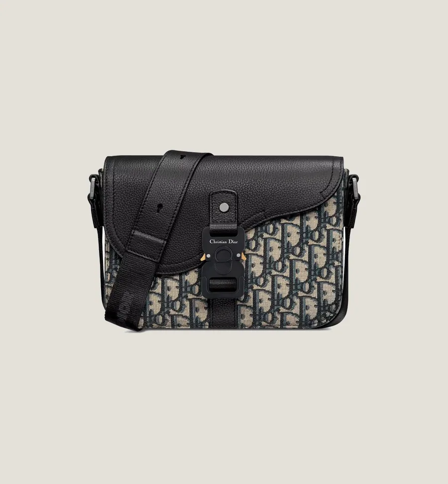 Sac Messenger à rabat Saddle Small - Beige Noir