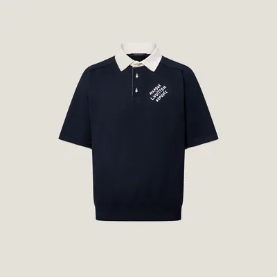 Polo manches courtes brodé en coton mélangé