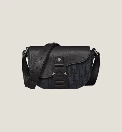 Mini sac Messenger à rabat Saddle - Noir
