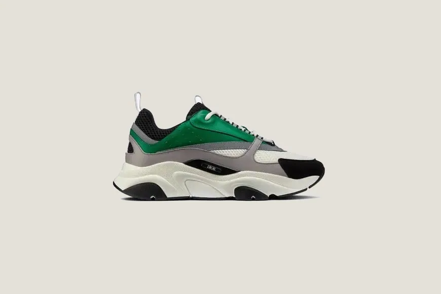 Sneaker B22 - Blanc Vert Gris Noir