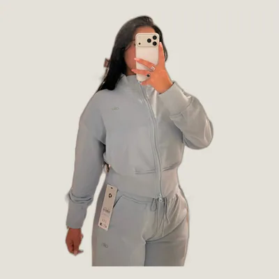 Ensemble sweat zippé et pantalon large ALO – Bleu ciel
